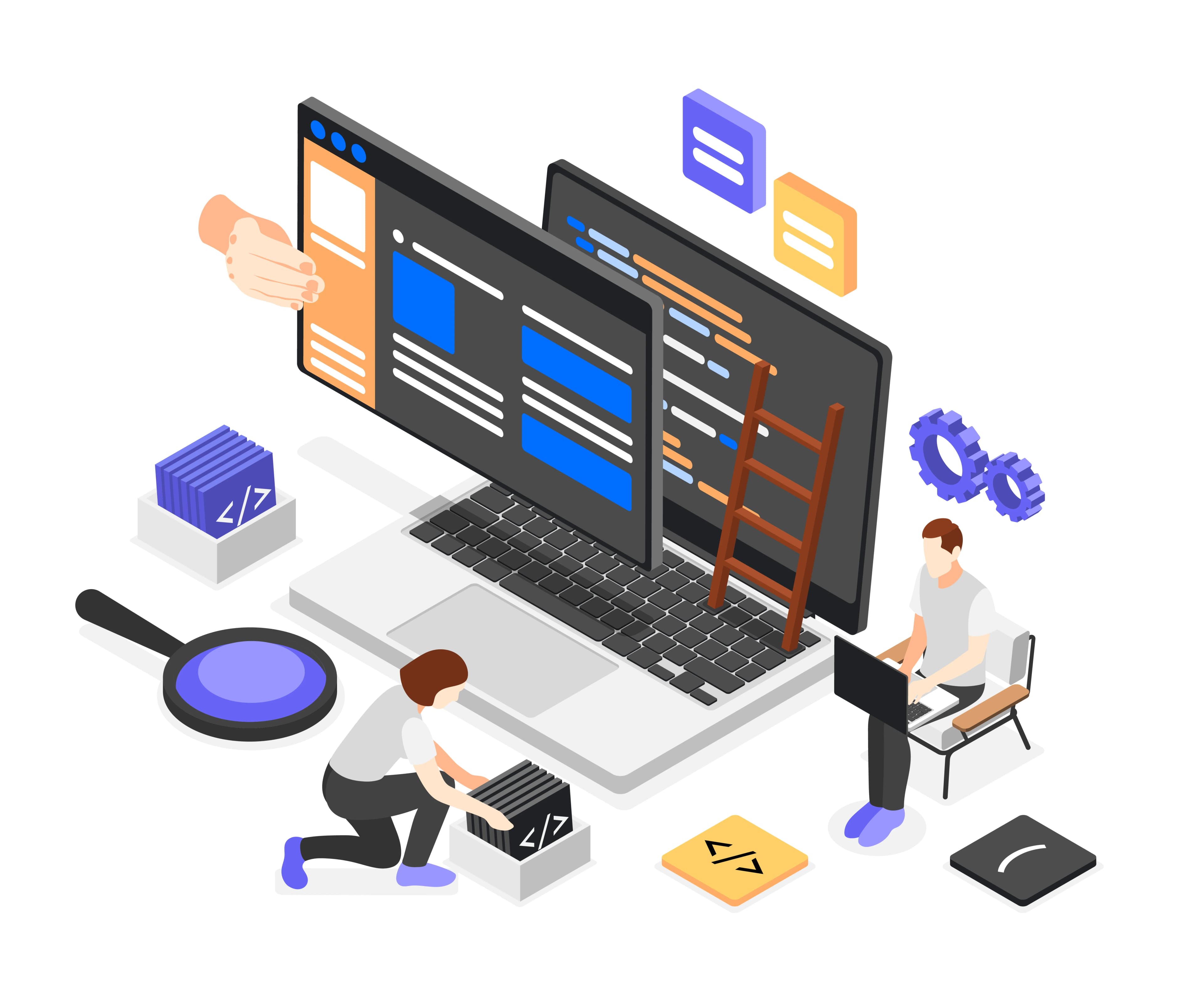 Professional web development workspace
