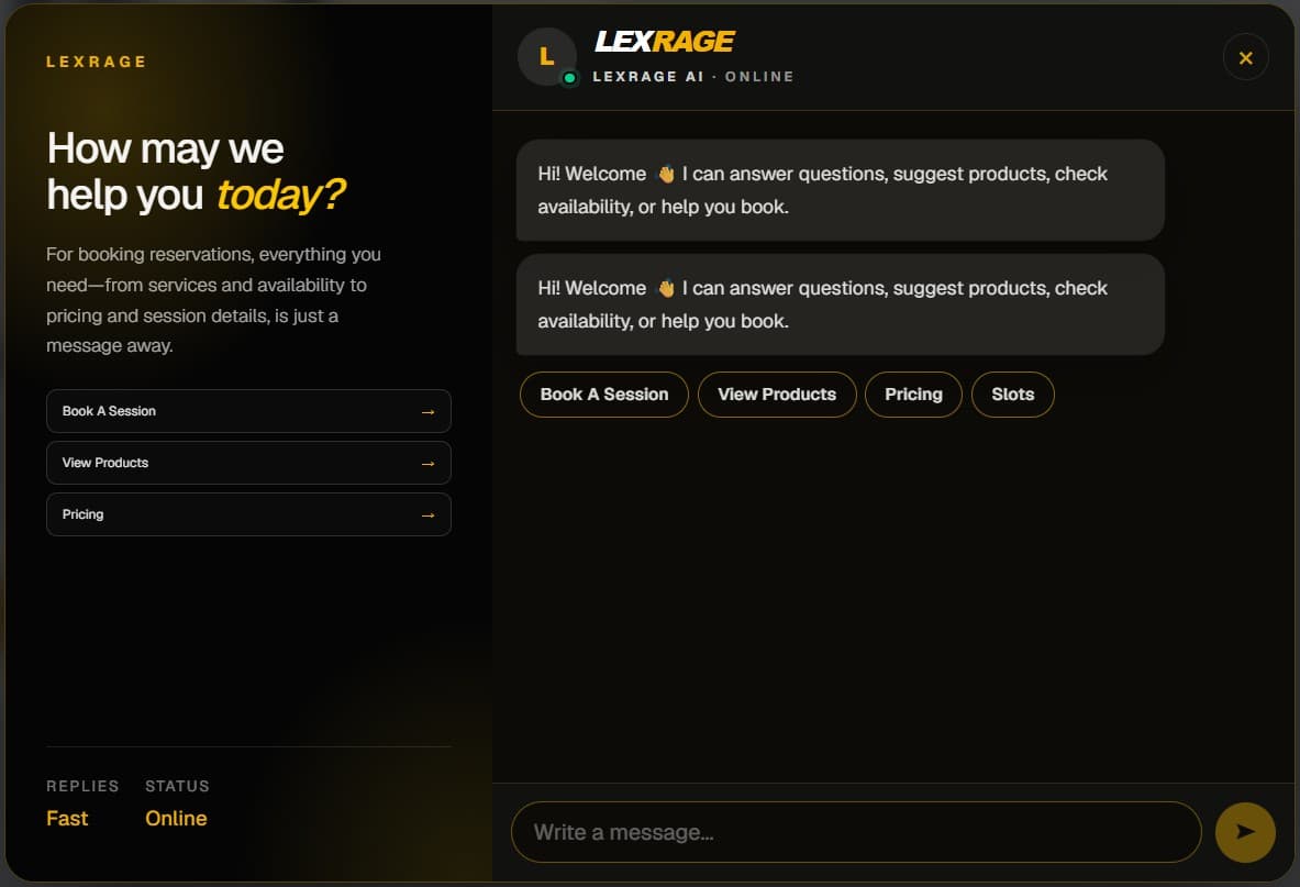 AI Booking Chatbot Preview