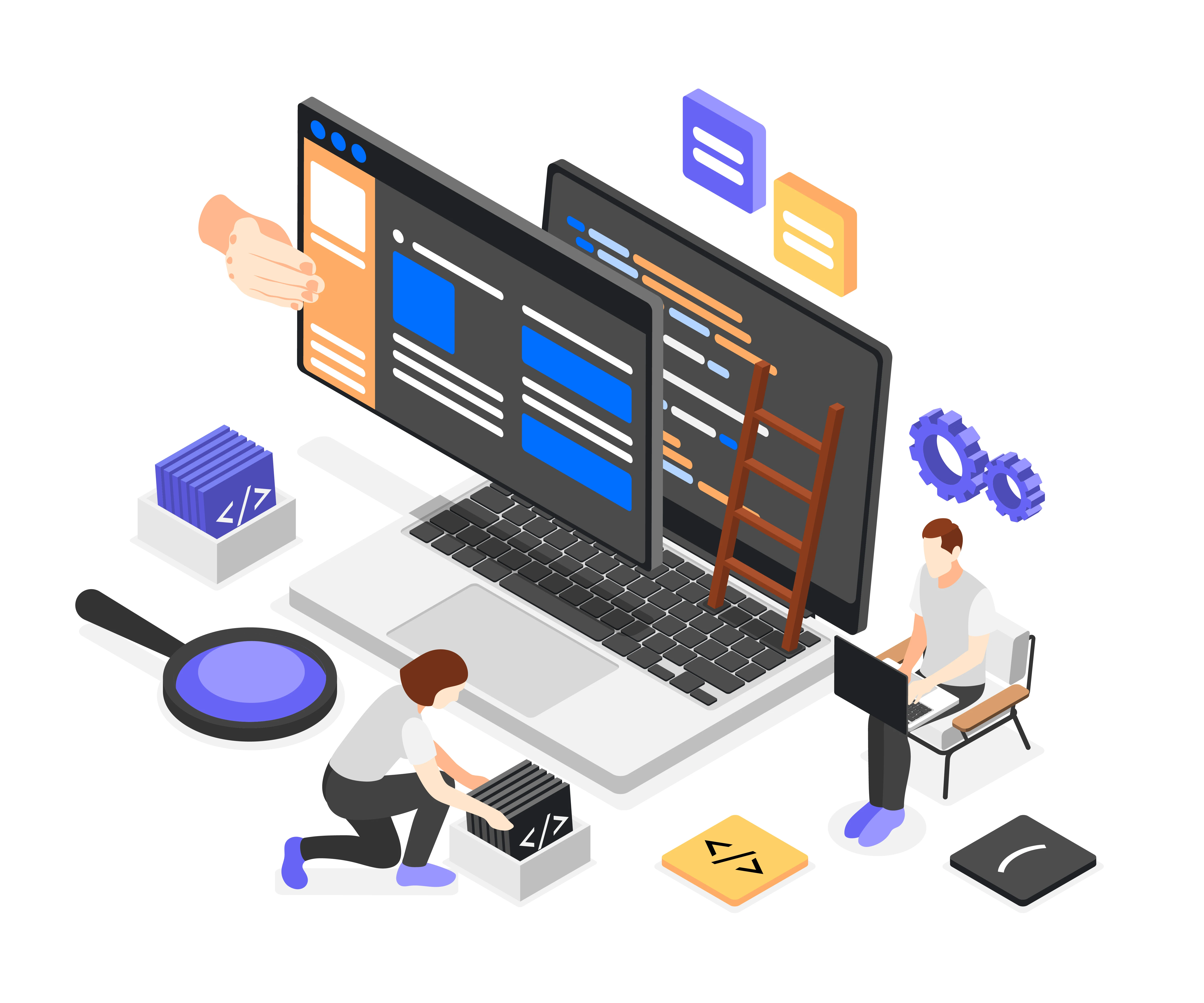 Professional web development workspace